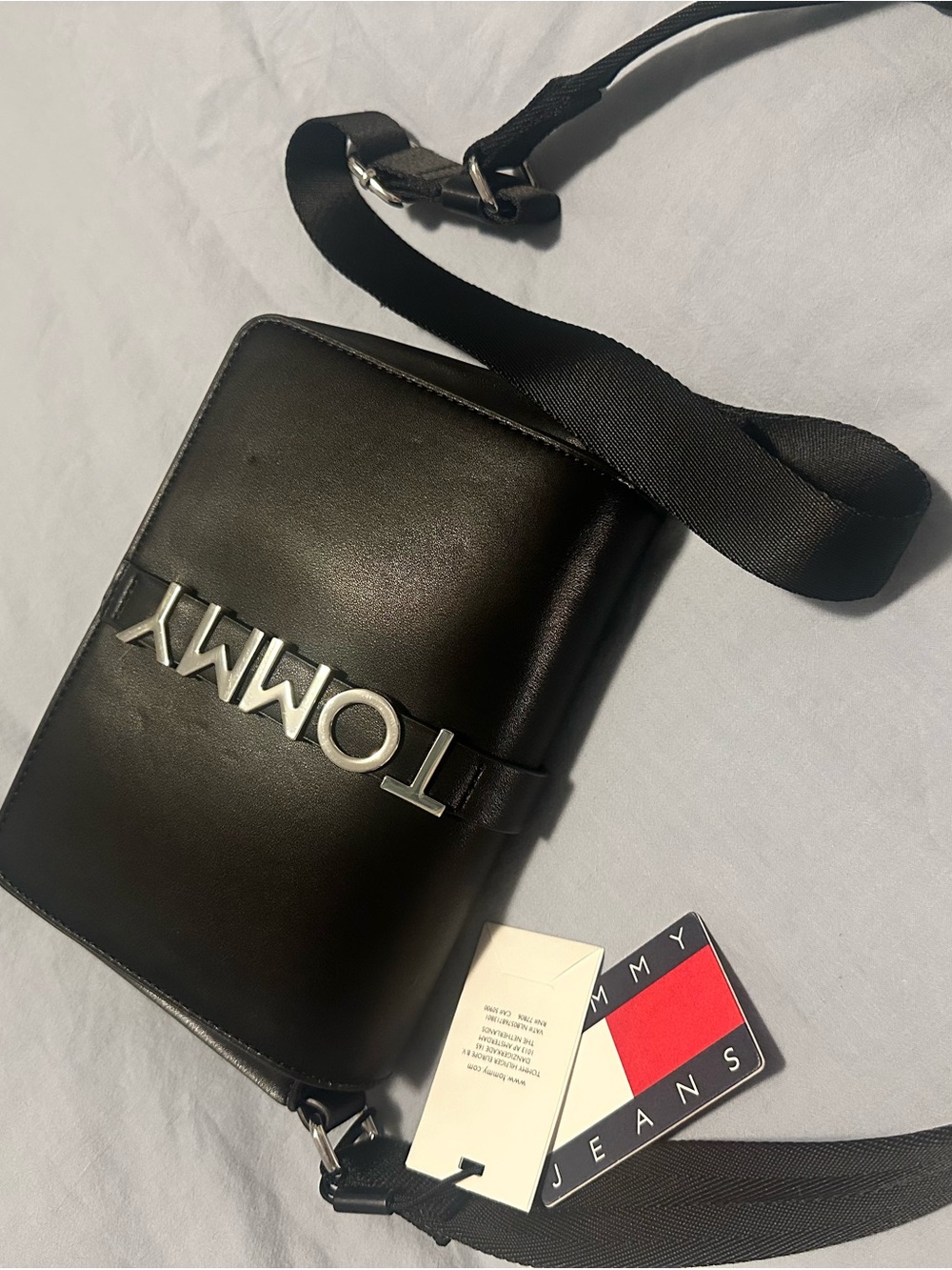 Tommy Hilfiger Black Leather Crossbody Bag